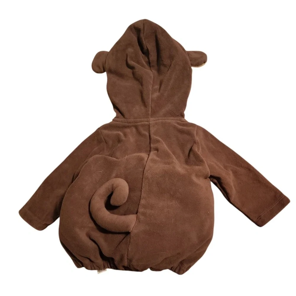 Carters Monkey Costume Outfit Fleece Hooded Brown Halloween Cosplay 6-9M - Picture 2 of 5